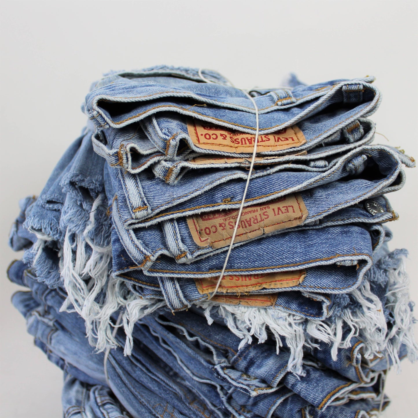 Upcycled Vintage Denim Shorts - Frayed