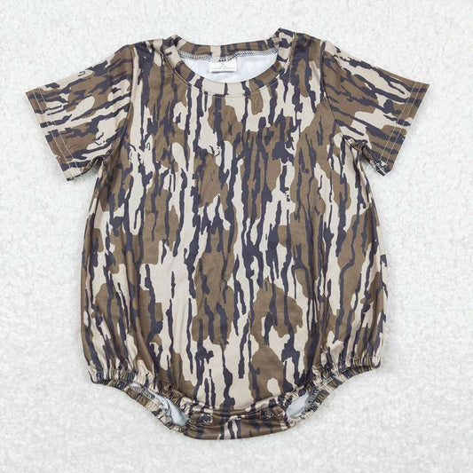 Baby Boys Camo Branches Short Sleeve Rompers