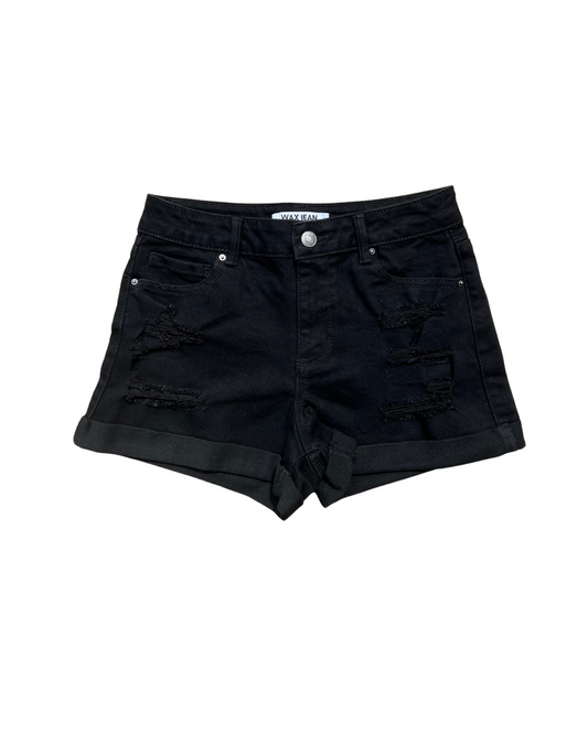 Black Destructed Vintage Shorts