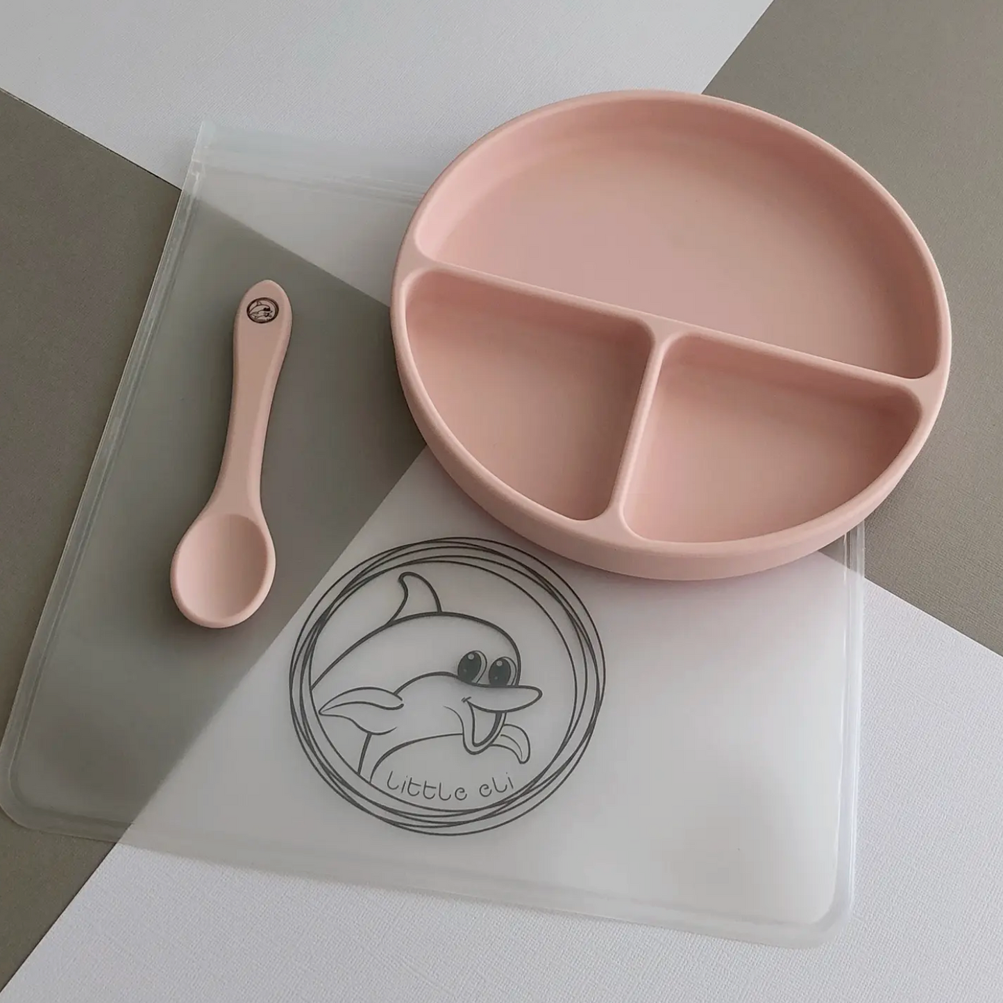 Silicone Suction Plate + Spoon + Storage Bag