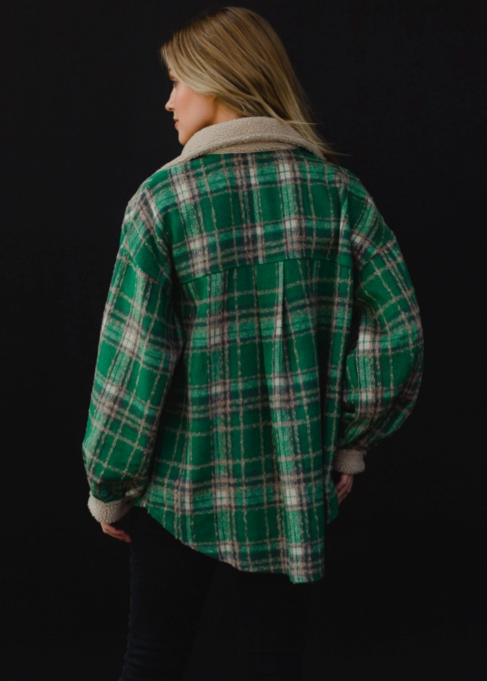 Green, Tan & Gray Plaid Jacket