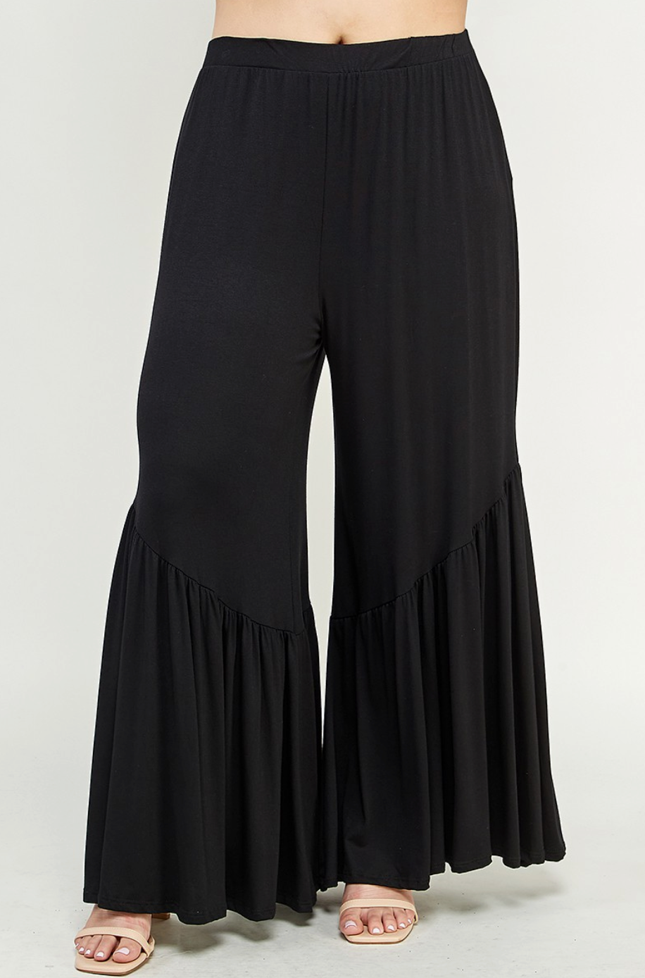 Plus Size High Waisted Ruffle Pant