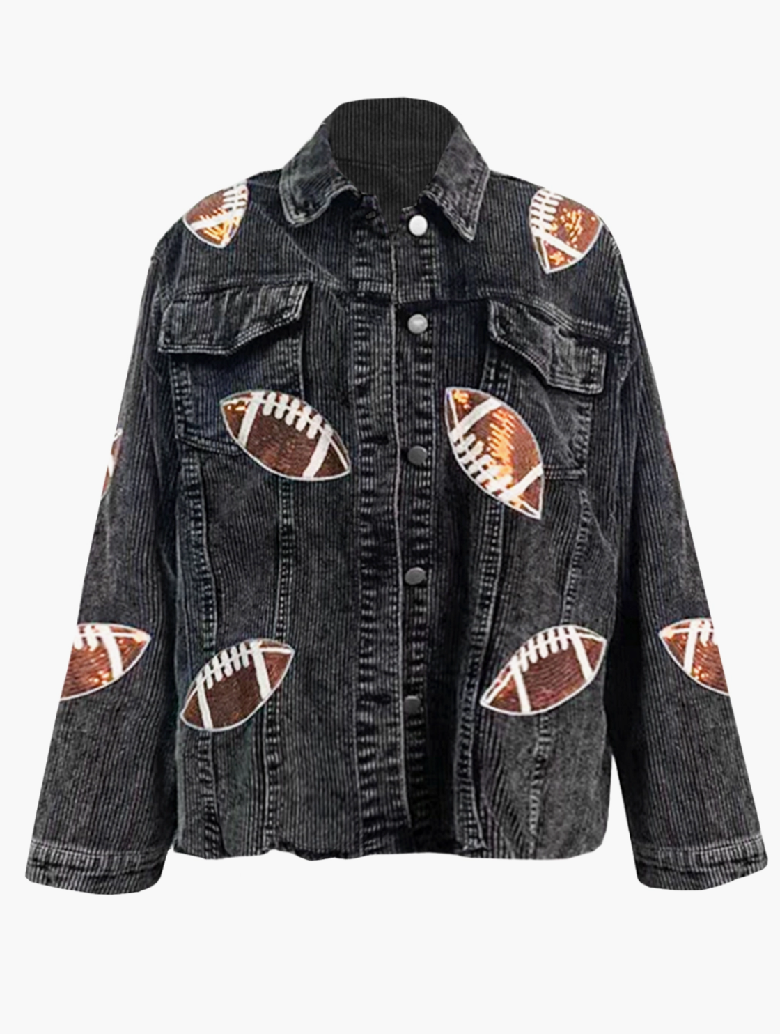 Football Girlfriend Oversized Corduroy Jacket