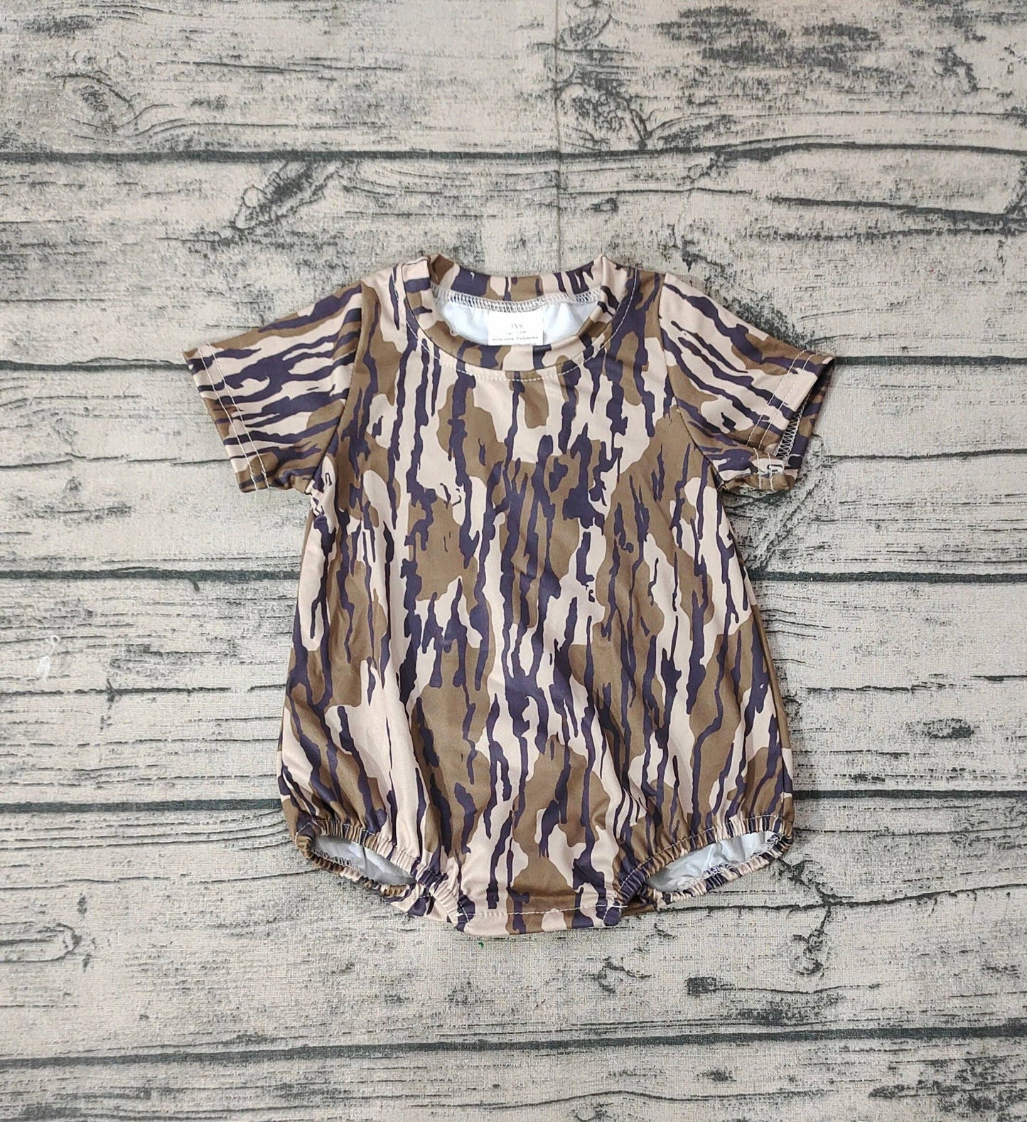 Baby Boys Camo Branches Short Sleeve Rompers