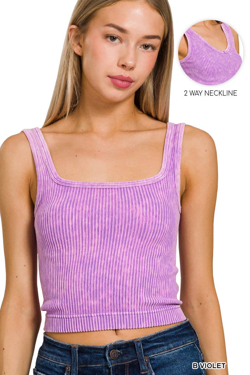 Square Neck Line Cropped Tank