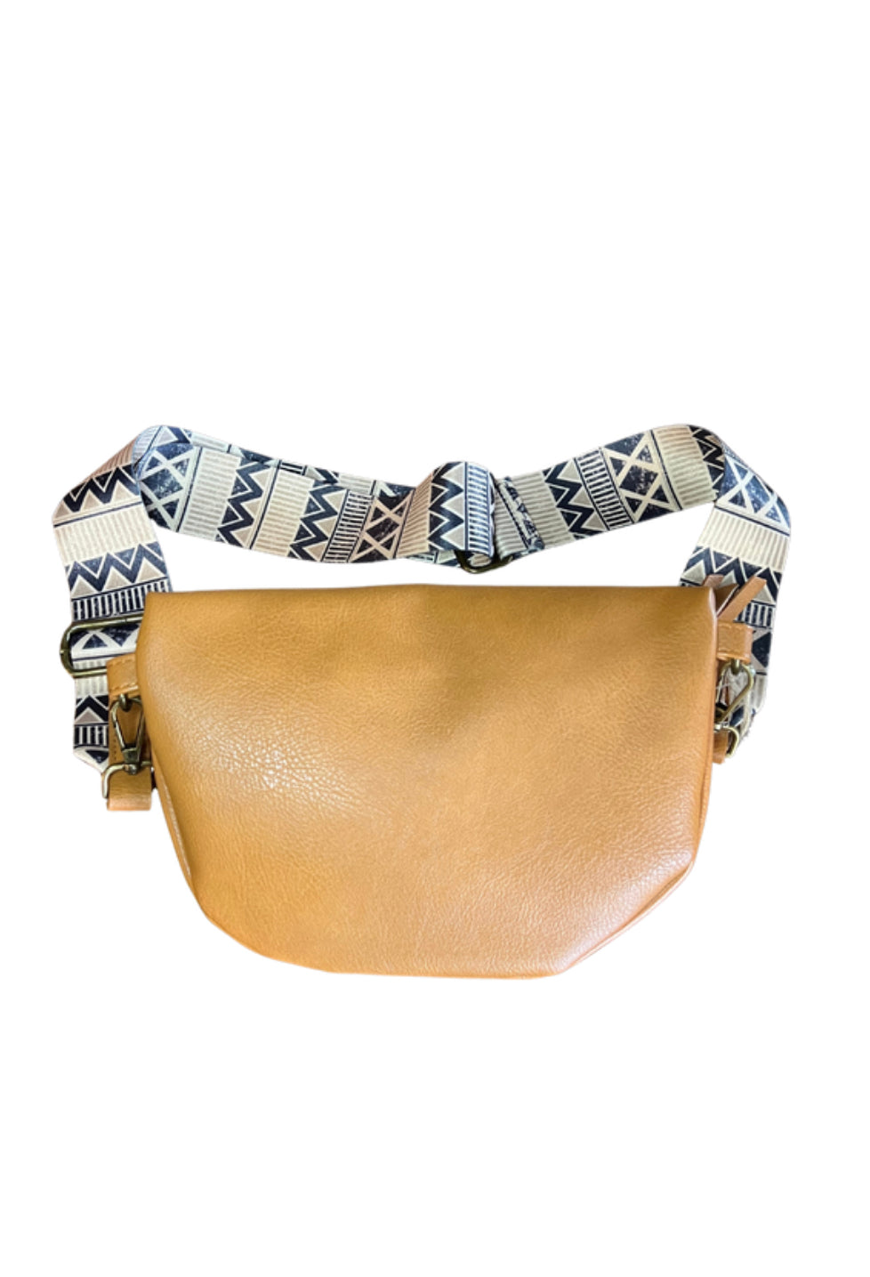 Leather Crossbody Bag w Aztec Strap