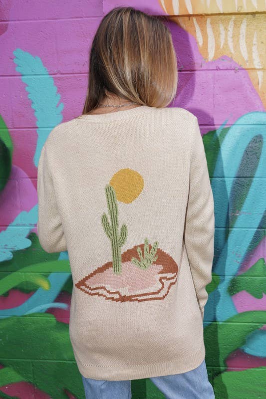 Desert intarsia cardigan