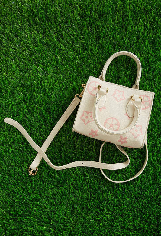 Beige Star Printed Purse