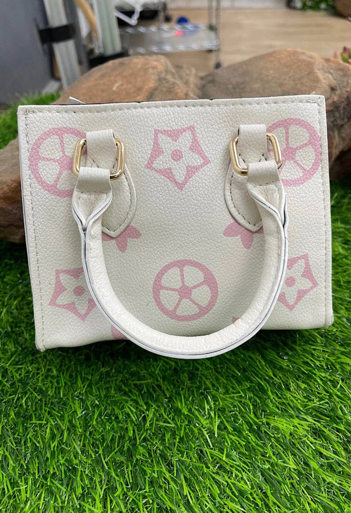 Beige Star Printed Purse