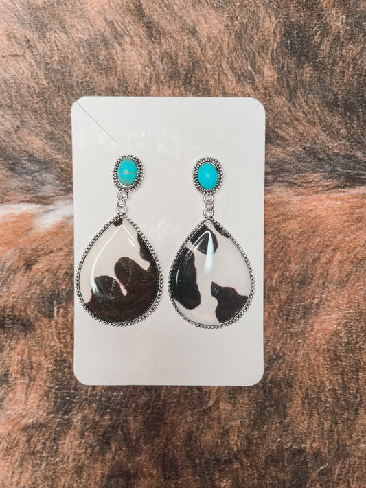 Cow & turquoise Earrings